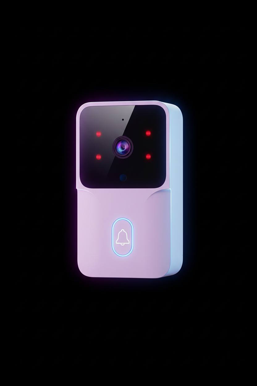 White smart WiFi video doorbell