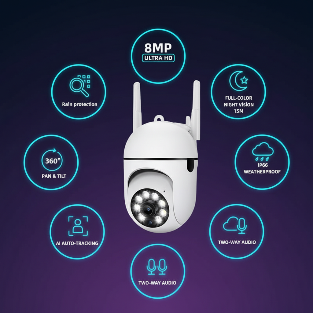 8MP Security Camera Features - Complete Overview
