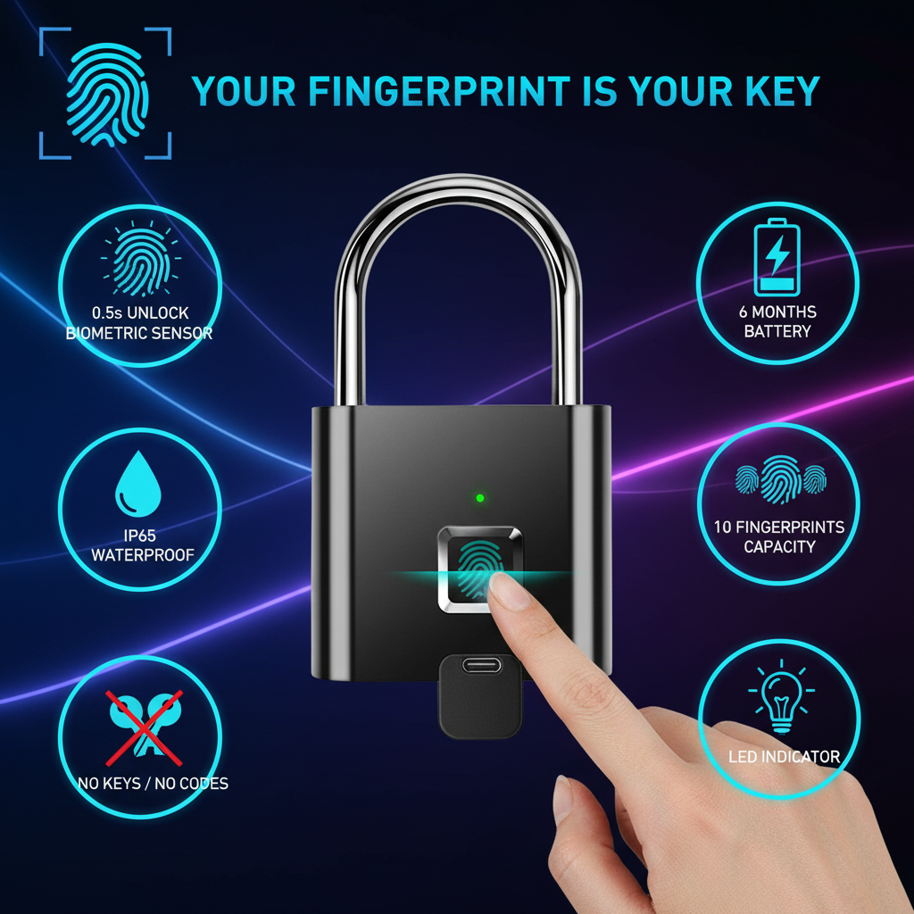 Fingerprint padlock features and benefits