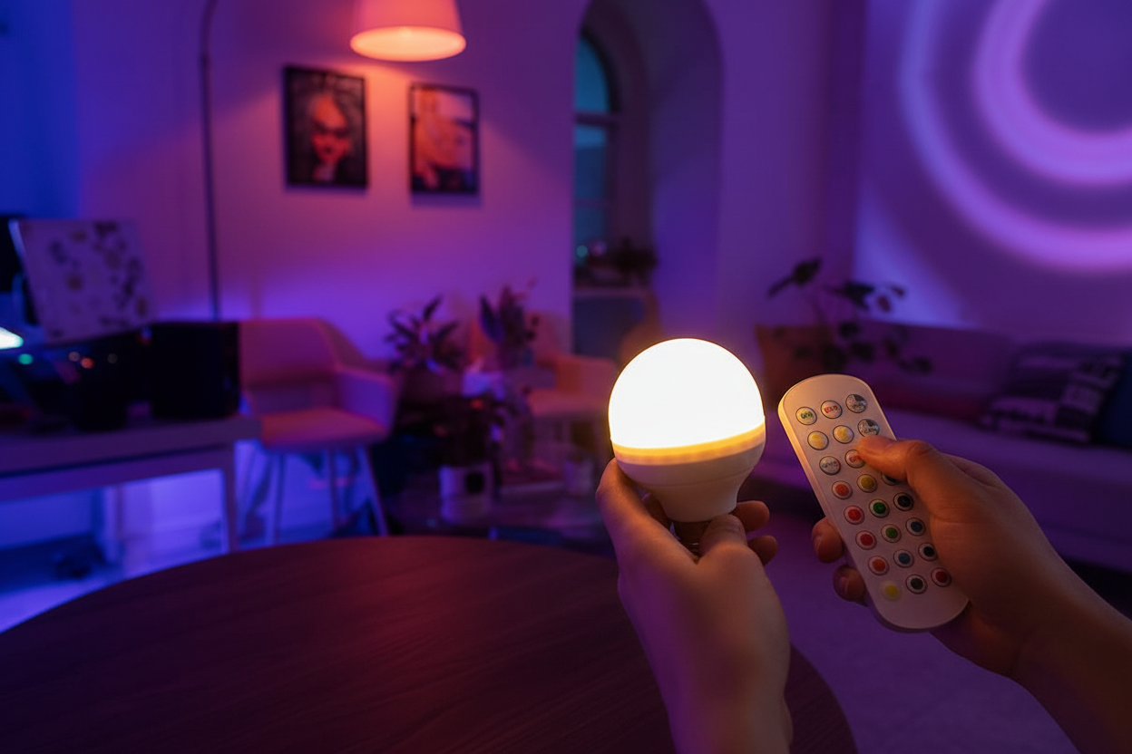 LED bulb providing emergency lighting during power outage