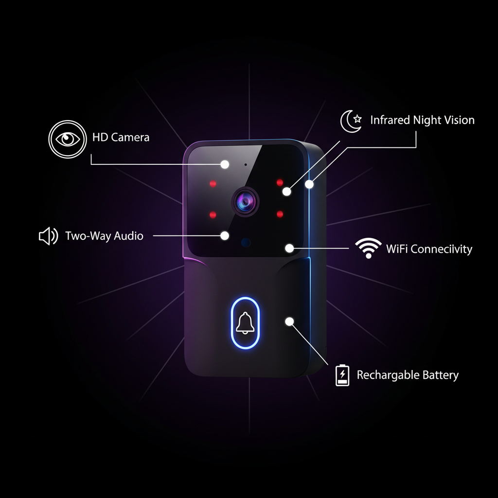 Video doorbell features - accurate proportions